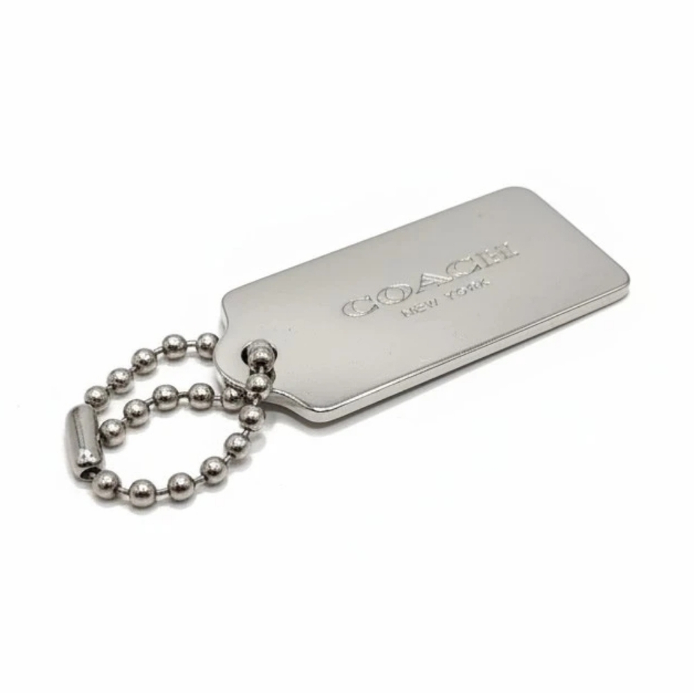 COACH 2.25" Silver Metal Key Fob Bag Charm Hang Tag